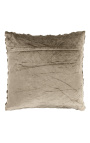 Large square cushion in taupe Smock velvet 50 x 50 Model 2