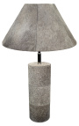 Gris piel de vaca round lamp base