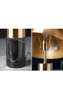 "Burlys" tischlampe aus schwarzem marmor und gold-farbiges Metall der Kunst-Deco Inspiration