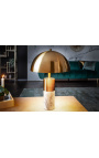 "Burlys" bordlampe i hvid marmor og guld-farvet metal af kunst-Deco inspiration