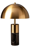 Lampe à poser Burlys en marbre noir et métal couleur doré d'inspiration Art-Déco