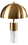 Lampe à poser Burlys en marbre blanc et métal couleur doré d'inspiration Art-Déco