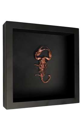 Cadre décoratif sur fond noir avec scorpion &quot;Heterometrus spinifer&quot; cuivré