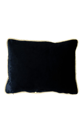 Coussin rectangulaire en velours couleur léopard avec galon torsadé doré 35 x 45