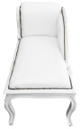 Louis XV Chaise Longue White Beaterette y White Wood - 18