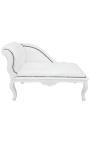 Louis XV silla larga blanca y madera blanca