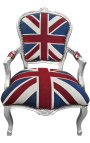 "Union Jack" barokna stolica u stilu Ludvika XV i srebrno drvo
