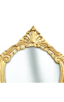 Consola amb mirall d'estil barroc en fusta daurada i marbre beix