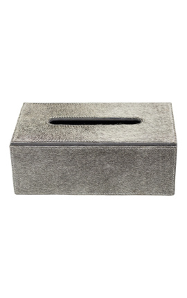 Caja de tejido refillable en vaca gris