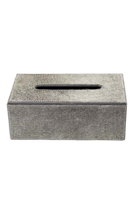 Caja de tejido refillable en vaca gris