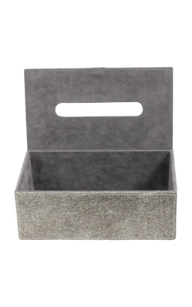 Caja de tejido refillable en vaca gris