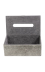 Nachfüllbare Taschentuchbox aus grauem Rindsleder