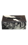 Negro y blanco Cowhide Rectangular Serving Platters (set de 3)