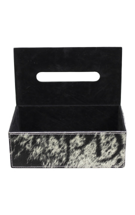 Negro y blanco Cowhide Rectangular Serving Platters (set de 3)