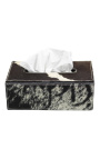 Caixa de mocador recarregable de pell de vaca en blanc i negre