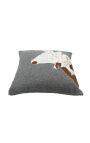 Square cushion in cowhide and wool "cow" 45 x 45