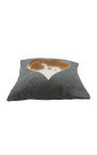 Square Cushion cowhide ja wool "sydän" 45 x 45