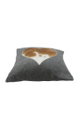Square cushion i cowhide og wool "hjerte" 45 x 45