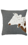 Square cushion in cowhide and wool cow 45 x 45