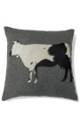 Cushion Square în cowhide și lup "ibex" 45 x 45