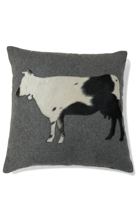 Square cushion i cowhide og wool "ibex" 45 x 45