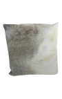 Square cushion in gray cowhide 45 x 45