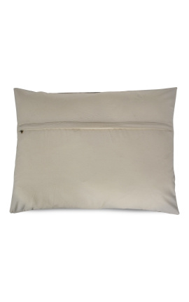 Rectangular cushion in gray cowhide 60 x 45