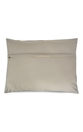 Rectangular cushion in gray cowhide 60 x 45