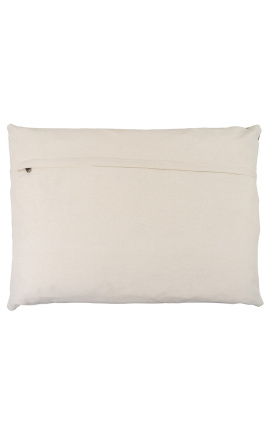 Pravokutni jastuk od sive kravlje kože s križnim ubodima 45 x 35