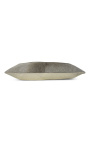 Cuscino rettangolare in cuoio grigio con bretelle 45 x 35