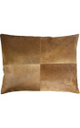 Rectangular cushion in brown and white cowhide 60 x 45