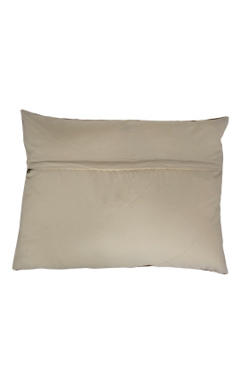 Pravokutni jastuk od smeđe i bijele kravlje kože 60 x 45