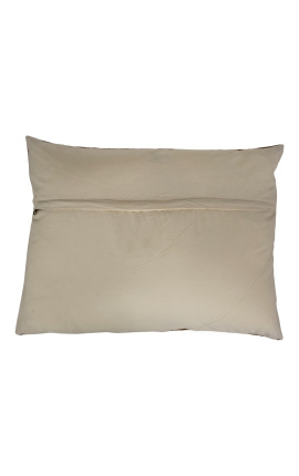 Coussin rectangulaire en peau de vache marron et blanc 60 x 45