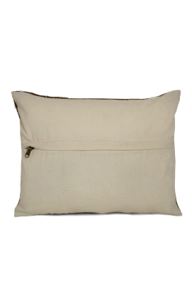 Pravokutni jastuk od sive kravlje kože s križnim ubodima 45 x 35