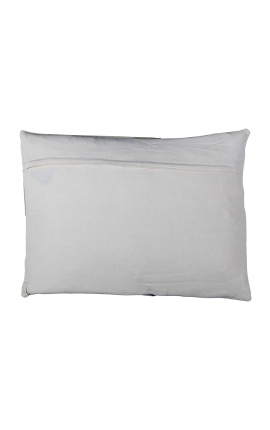 Coussin rectangulaire en peau de vache noir et blanc 60 x 45