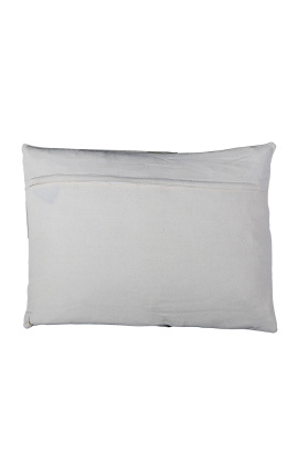 Pravokutni jastuk od smeđe i bijele kravlje kože 60 x 45