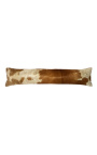 Cushion wedge door blocker in brown and white cowhide