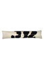 Cushion wedge door blocker in black and white cowhide