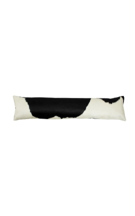 Coussin anti courant d&#039;air cale porte en peau de vache noir et blanc