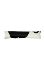 Cushion wedge door blocker in black and white cowhide