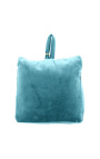 Light blue velvet door blocker wedge cushion with tassel