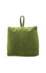 Coussin cale porte bloqueur de porte en velours vert avec pompon