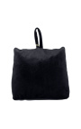 Coussin cale porte bloqueur de porte en velours noir avec pompon