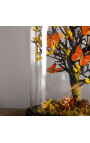 Mariposas naranjas "Appias Nero" en colores de otoño bajo globo de vidrio oval