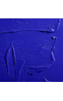 Tableau contemporain peinture acrylique "Support & Matière" - Bleu