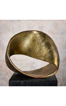 Golden Möbius ribbon sculpture - Size L