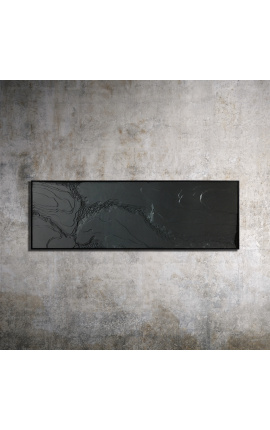 Tableau contemporain rectangulaire Stratigraphies de Noirs - Opus 4