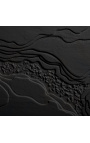 Tableau contemporain rectangulaire Stratigraphies de Noirs - Opus 3