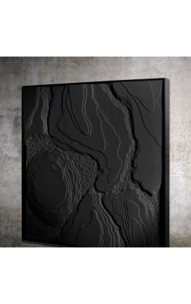 Contemporary square painting Stratigraphies de Noirs - Opus 2