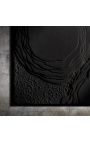 Současná čtvercová malba Stratigraphies de Noirs - Opus 2